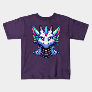 Cyberpunk Neon Furry Anthro Scalie Dragon Kids T-Shirt